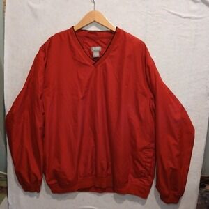 IZOD Golf Rain Jacket Mens XL Red Waterproof Pullover Windbreaker